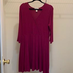 Plus Size Long Sleeve Swing Dress